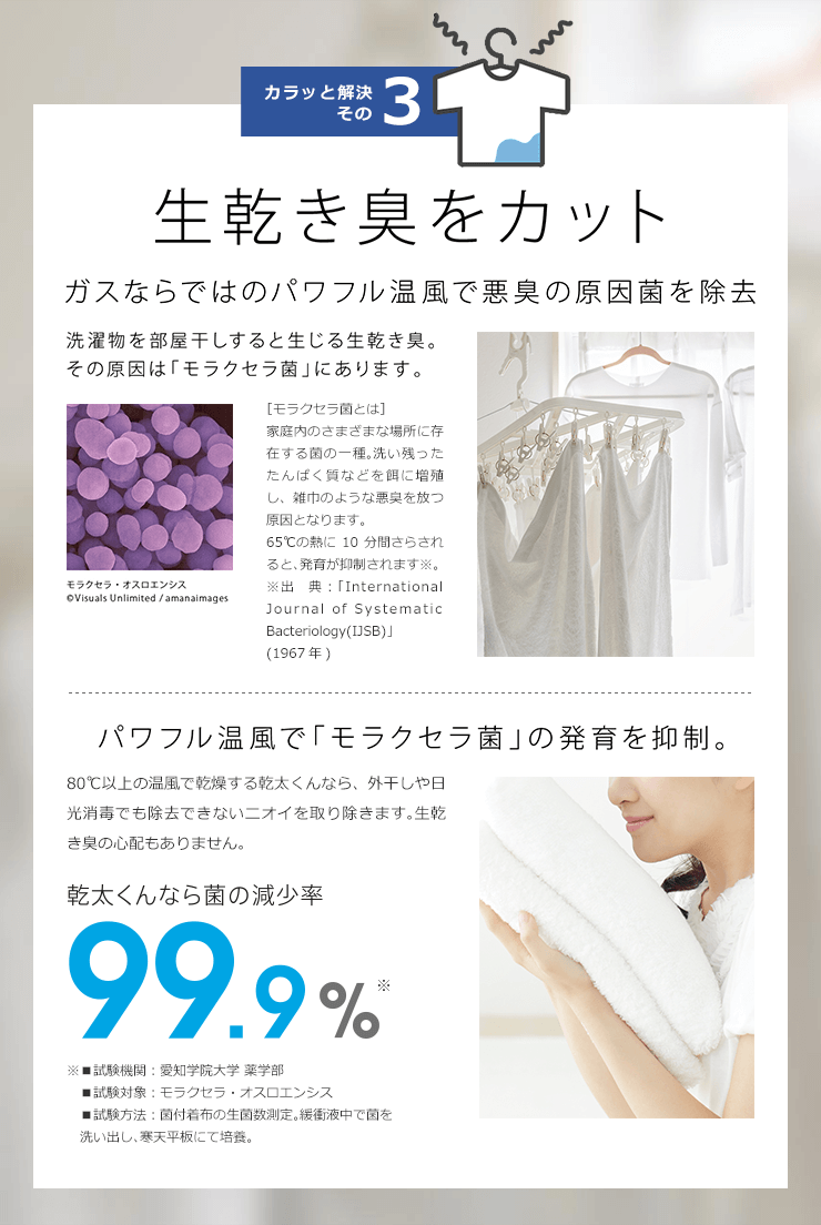 カラッと解決その3 生乾き臭をカット